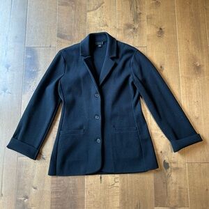 J Crew black Jersey Knit Blazer size M career academic classic